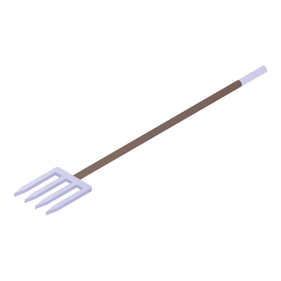 Farm tool fork icon, isometric style vector