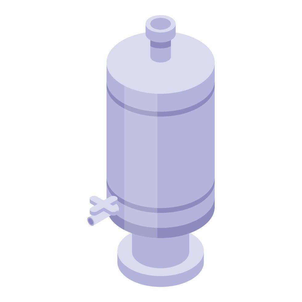 Steel wine tank icon, isometric style vector