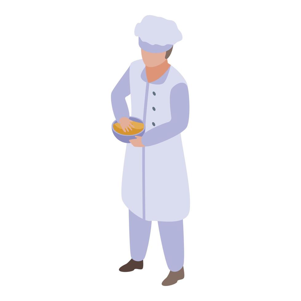 Chef baker icon, isometric style vector