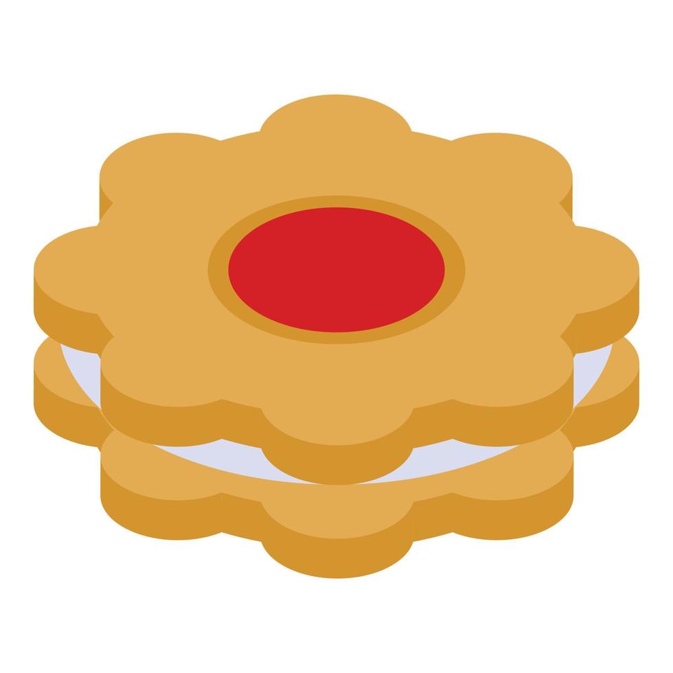 Flower jelly cookie icon, isometric style vector