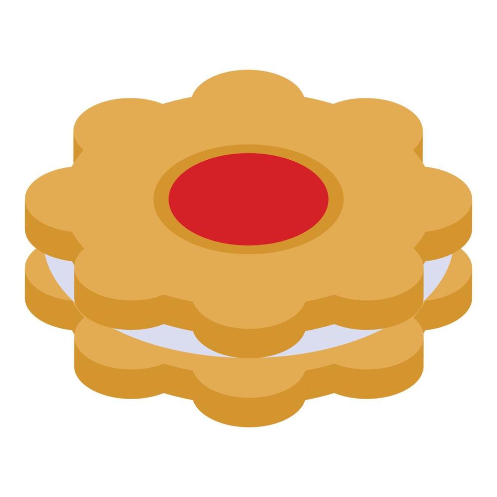 icono de galleta de gelatina de flores, estilo isométrico vector