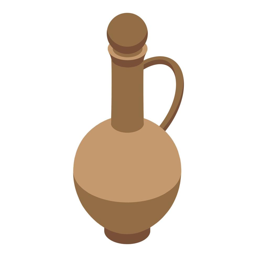 Wine jug icon, isometric style vector