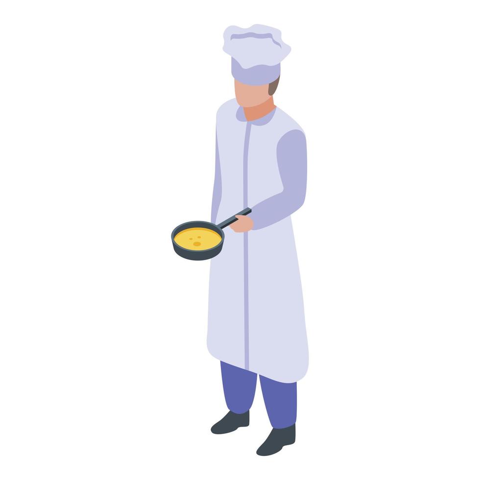 Confectioner pan cake icon, isometric style vector