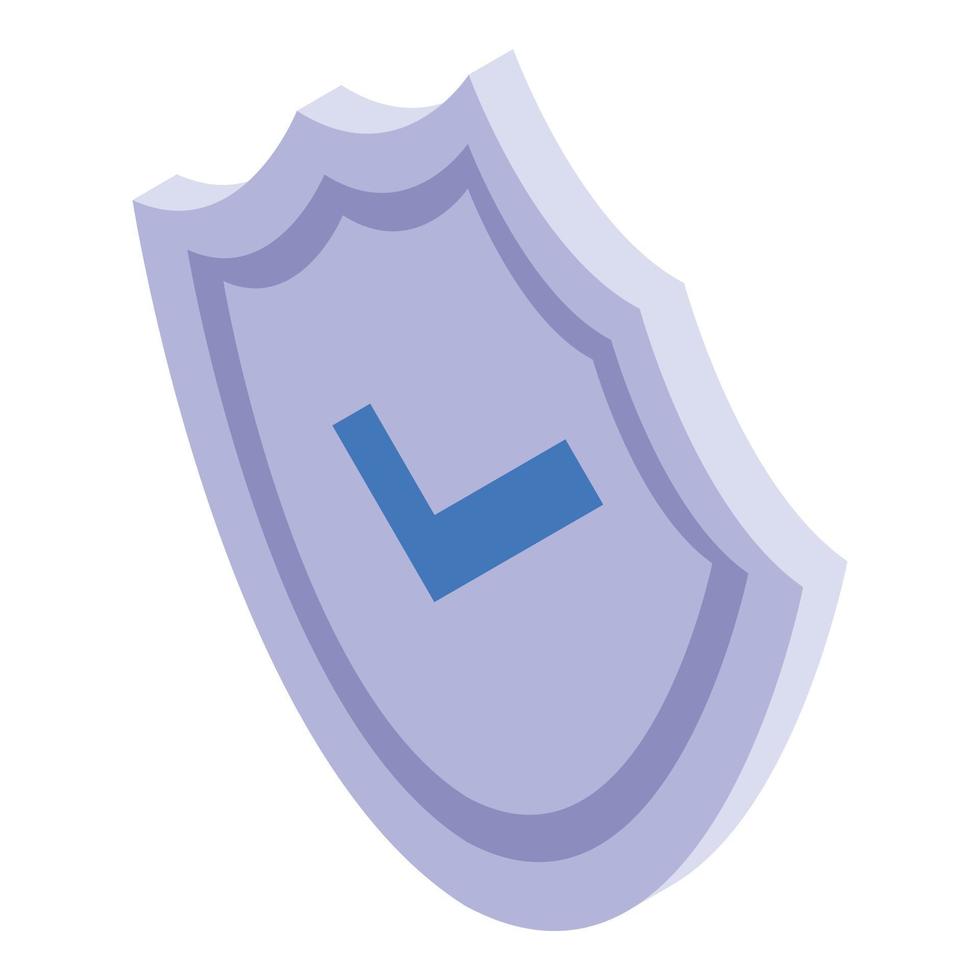 icono de guardia personal de escudo, estilo isométrico vector