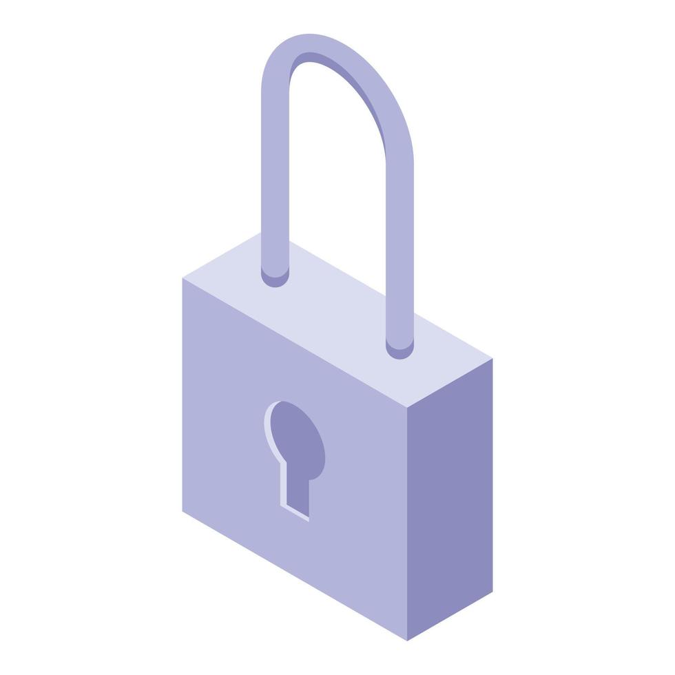 Security padlock icon, isometric style vector
