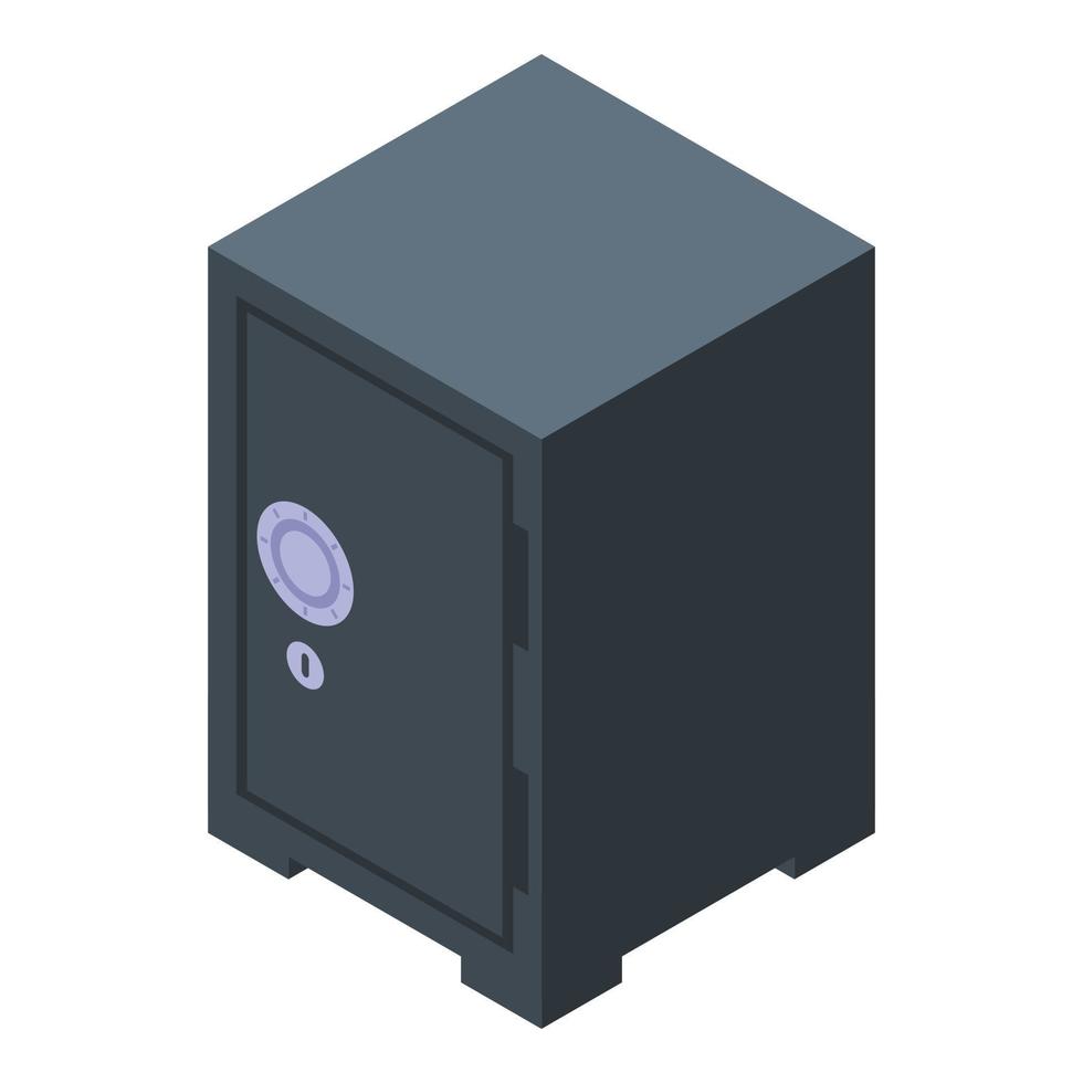 Policeman metal safe icon, isometric style vector