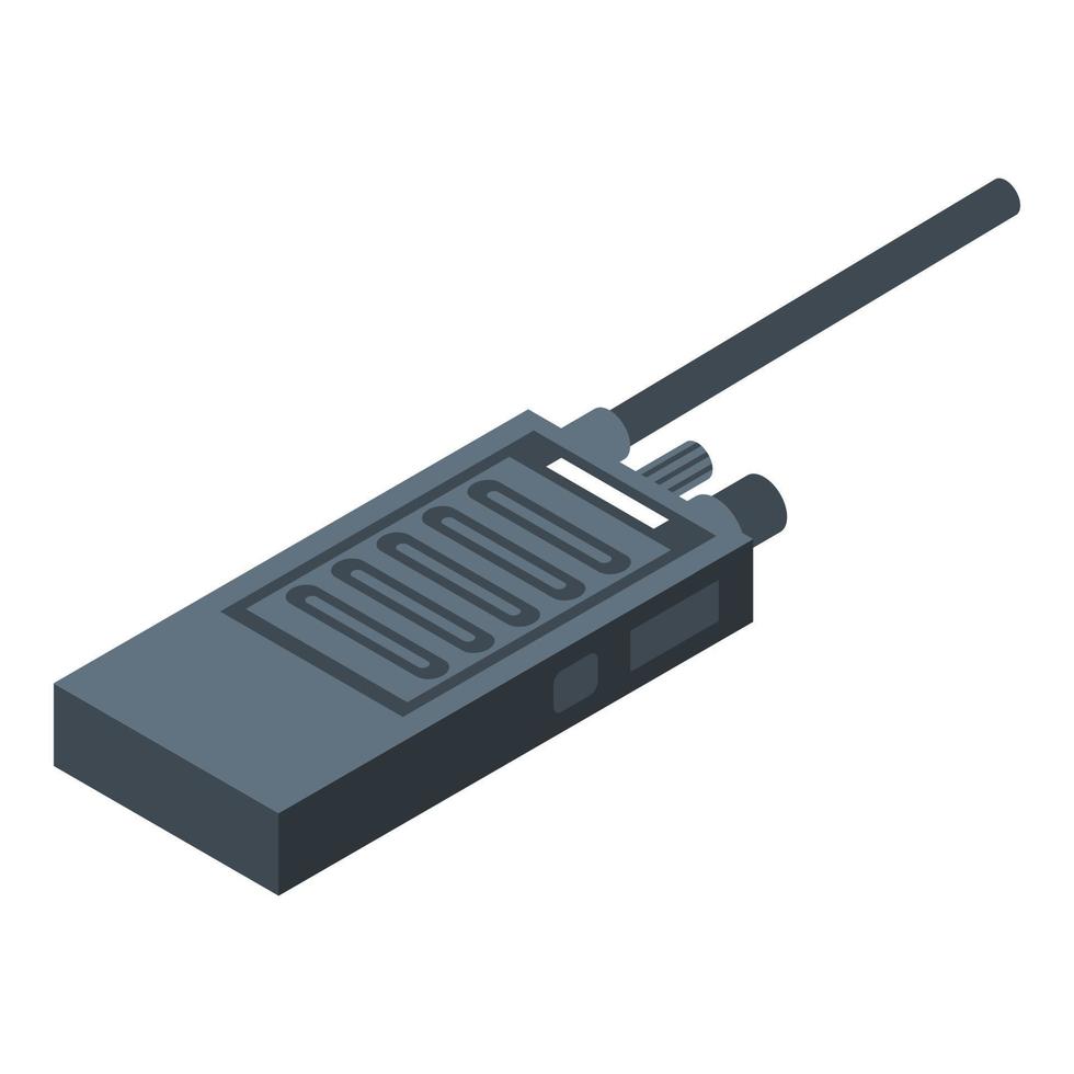 Policeman walkie talkie icon, isometric style vector