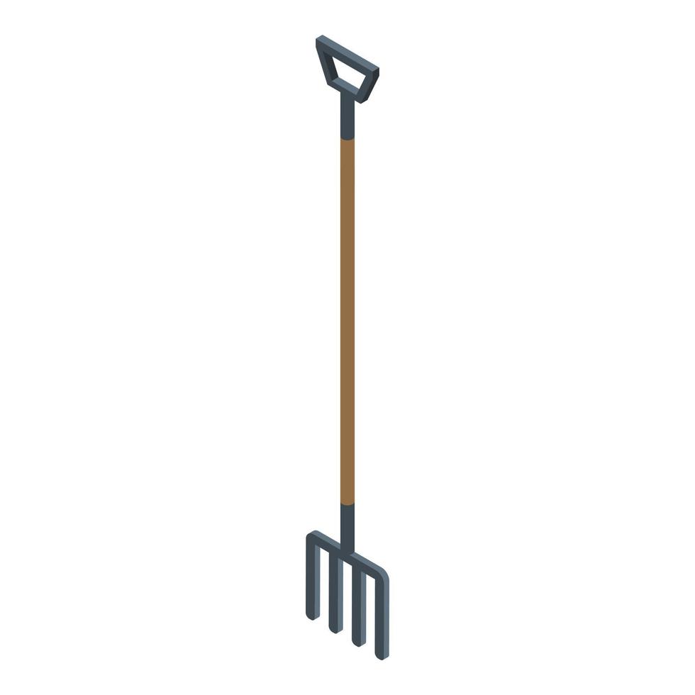 Farm fork icon, isometric style vector