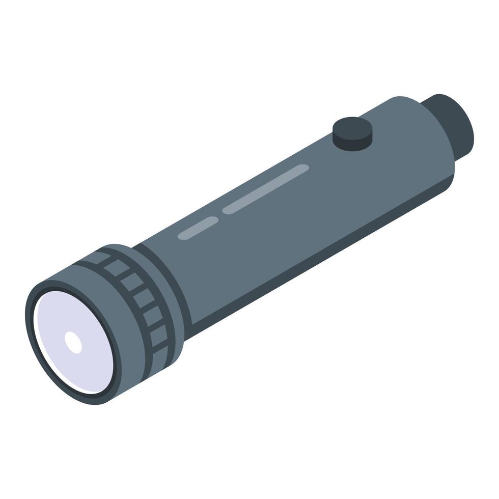 Investigator flashlight icon, isometric style vector