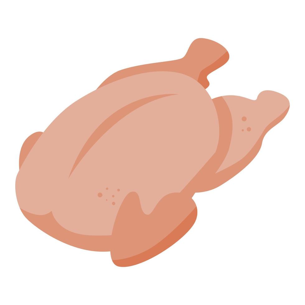 Raw chicken meat icon, isometric style vector