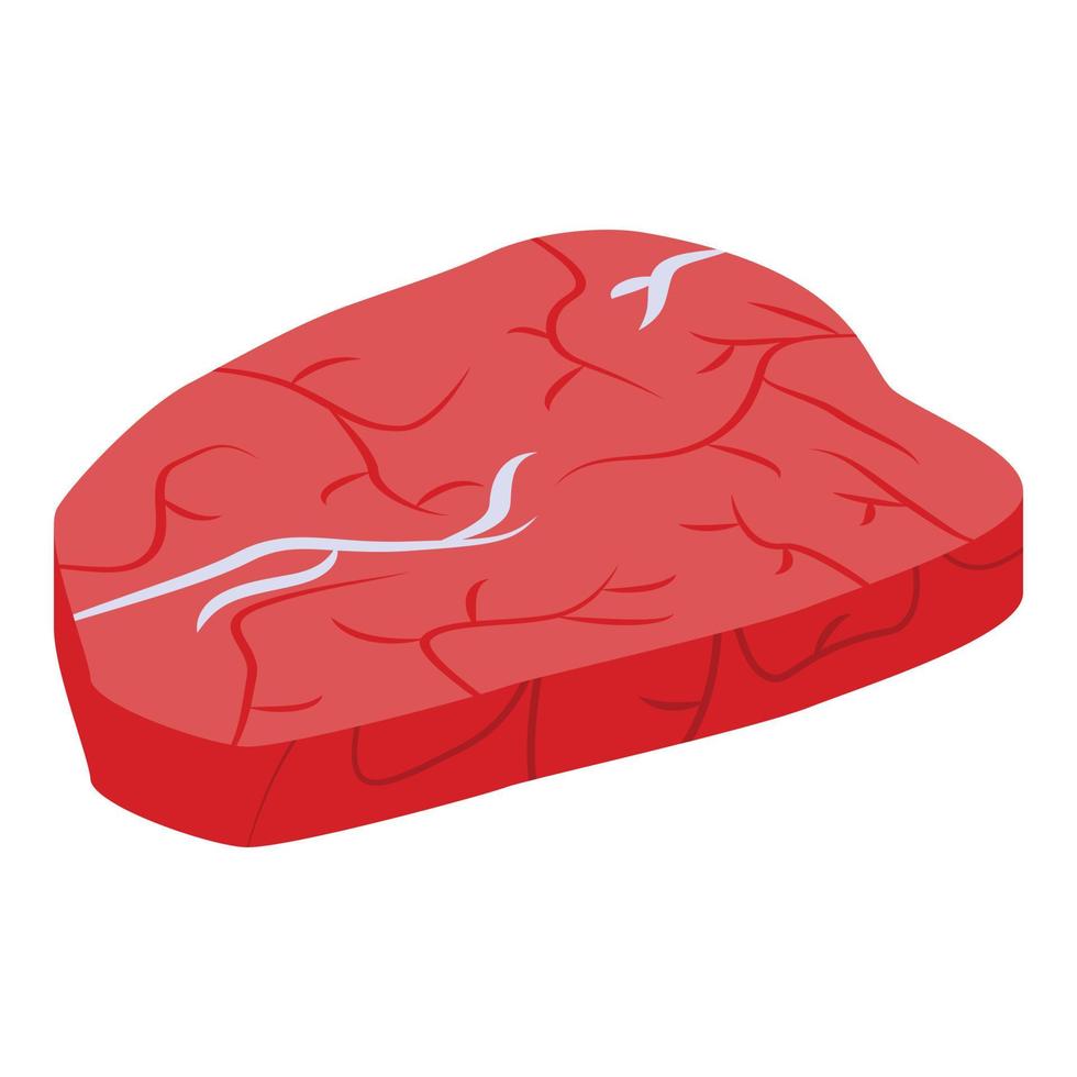 Uncooked meat icon, isometric style vector