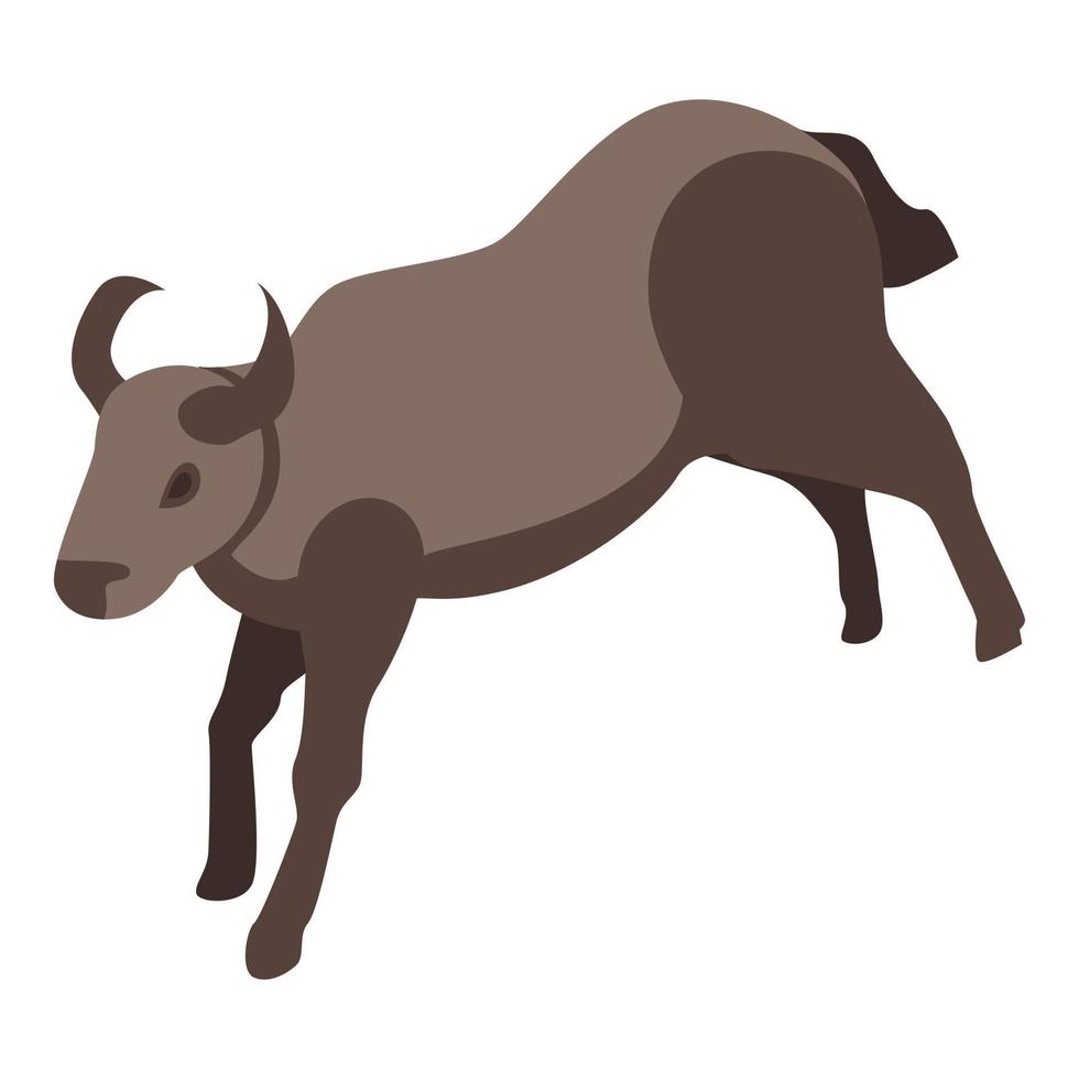 Kenya wildebeest icon, isometric style vector