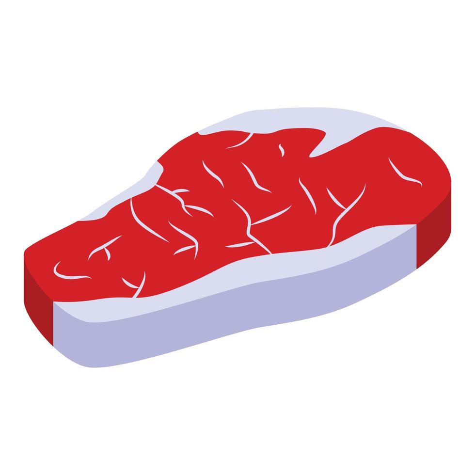 Raw meat icon, isometric style vector