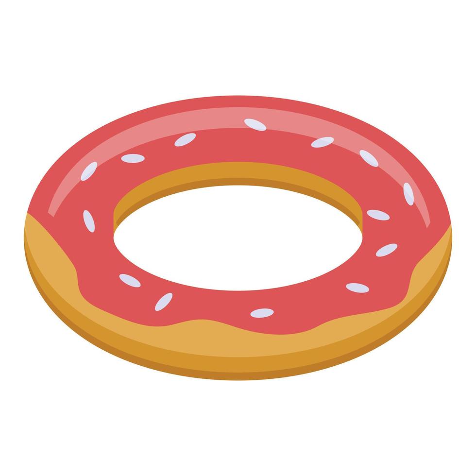 Policeman donut icon, isometric style vector