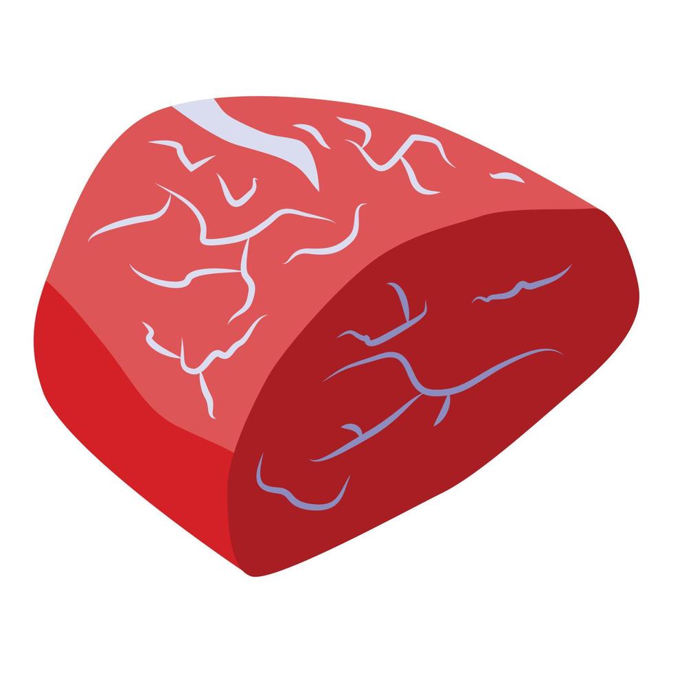 icono de carne roja de cocina, estilo isométrico vector