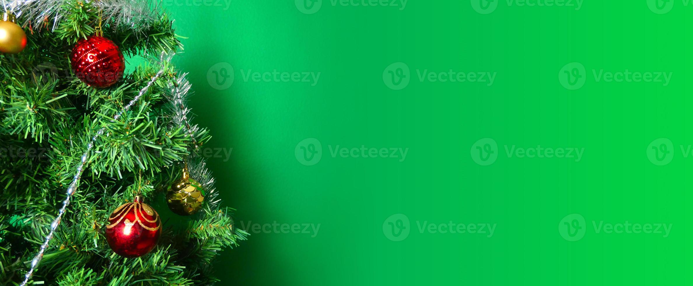 Christmas and New Year holidays green background photo