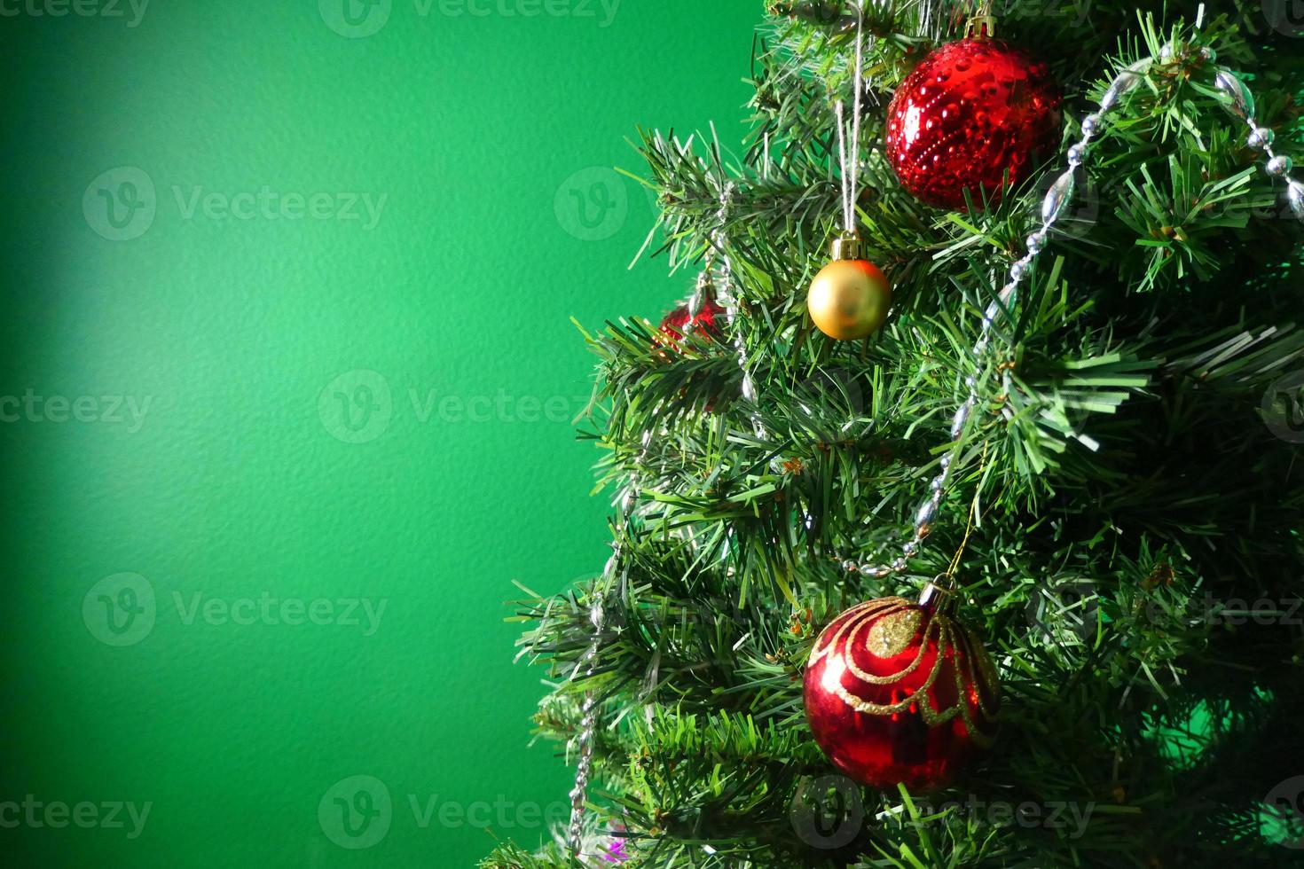 Christmas and New Year holidays green background photo