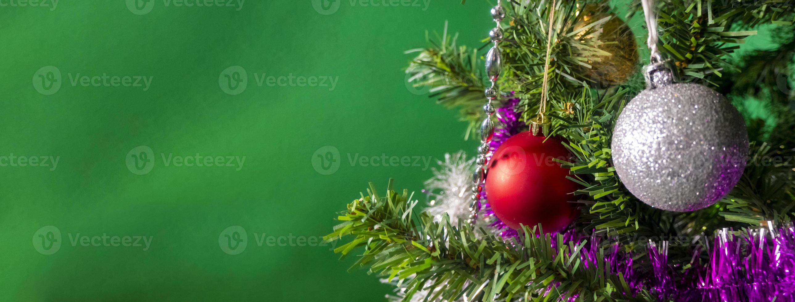 Christmas and New Year holidays green background photo