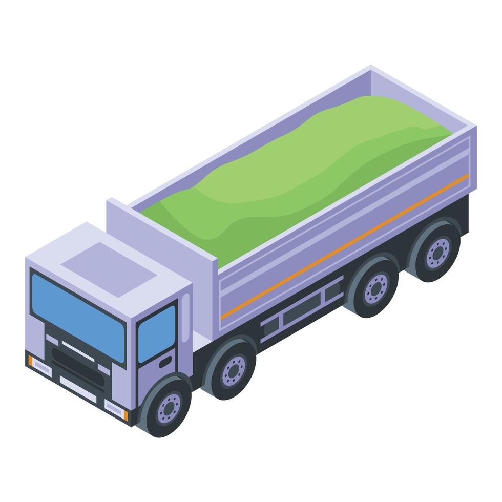icono de volquete de camión, estilo isométrico vector