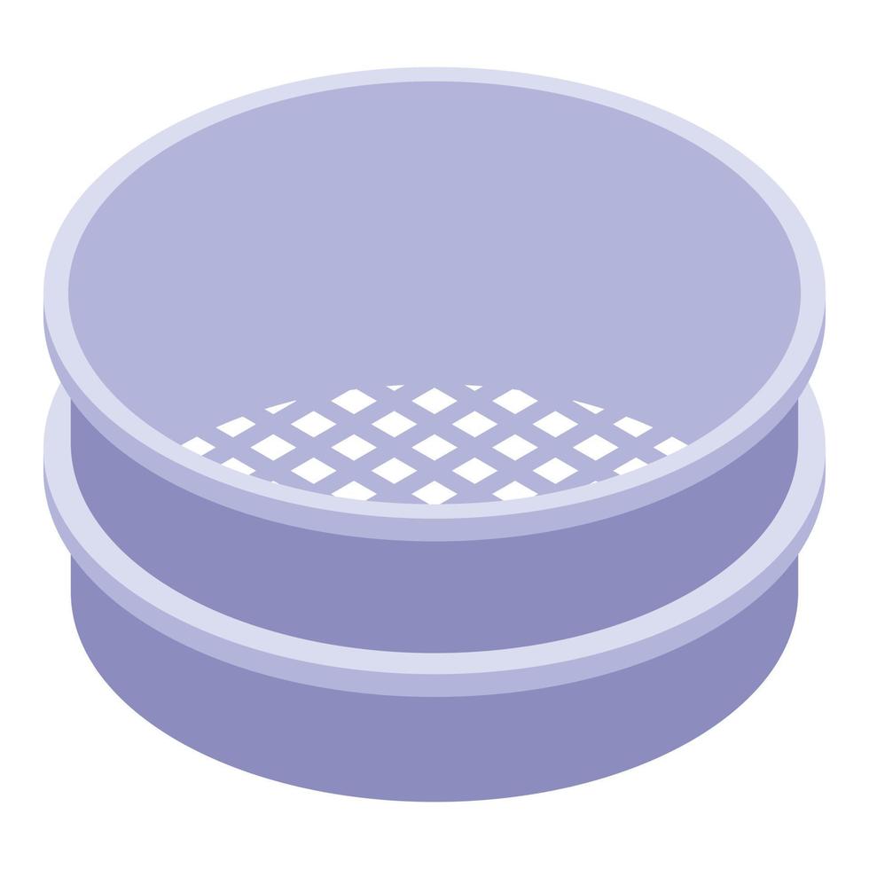 Flour sieve icon, isometric style vector