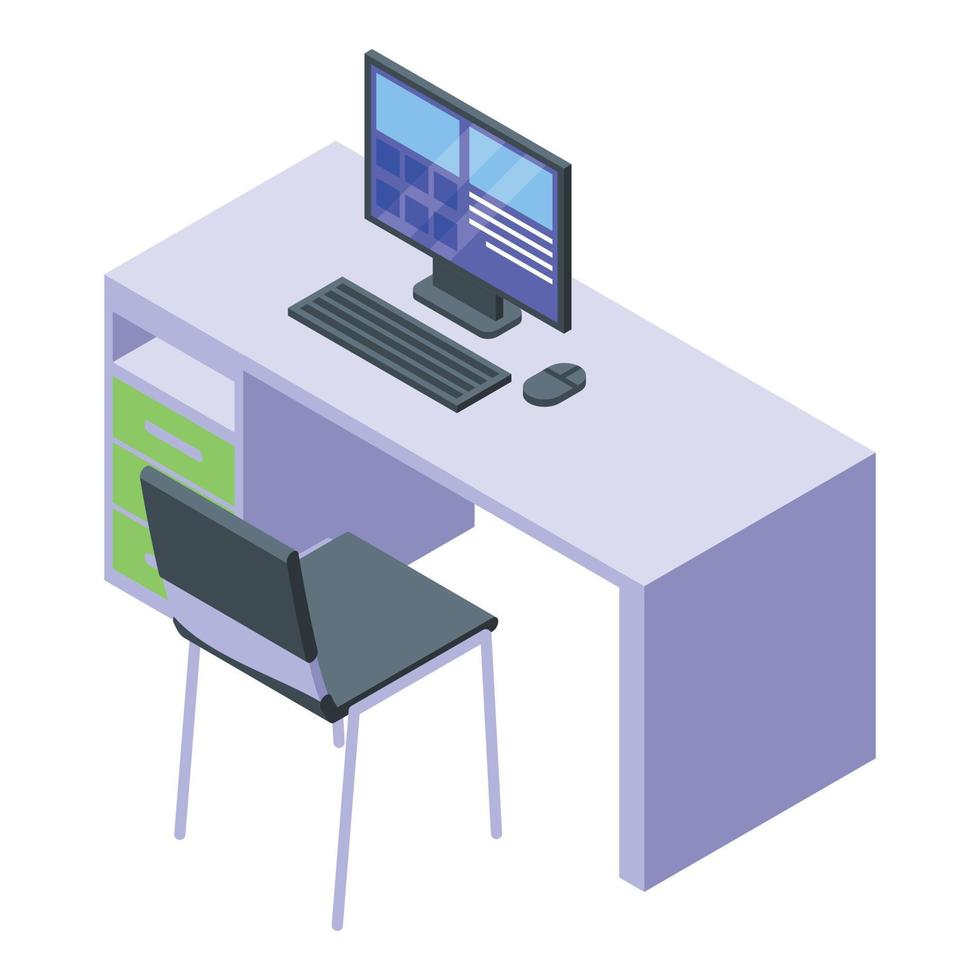 Mri desktop computer icon, isometric style vector