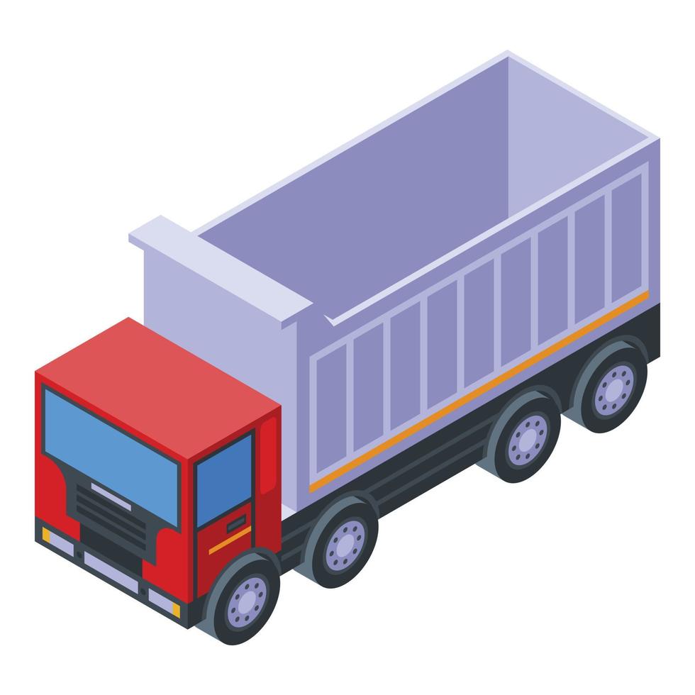 Transport tipper icon, isometric style vector