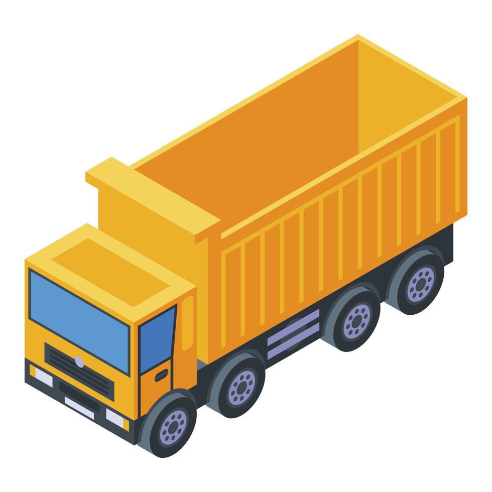 Construction truck icon, isometric style vector