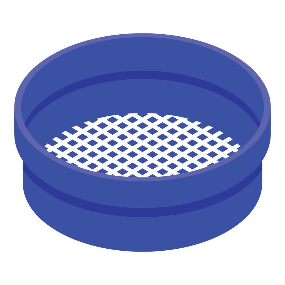 Blue sieve icon, isometric style vector