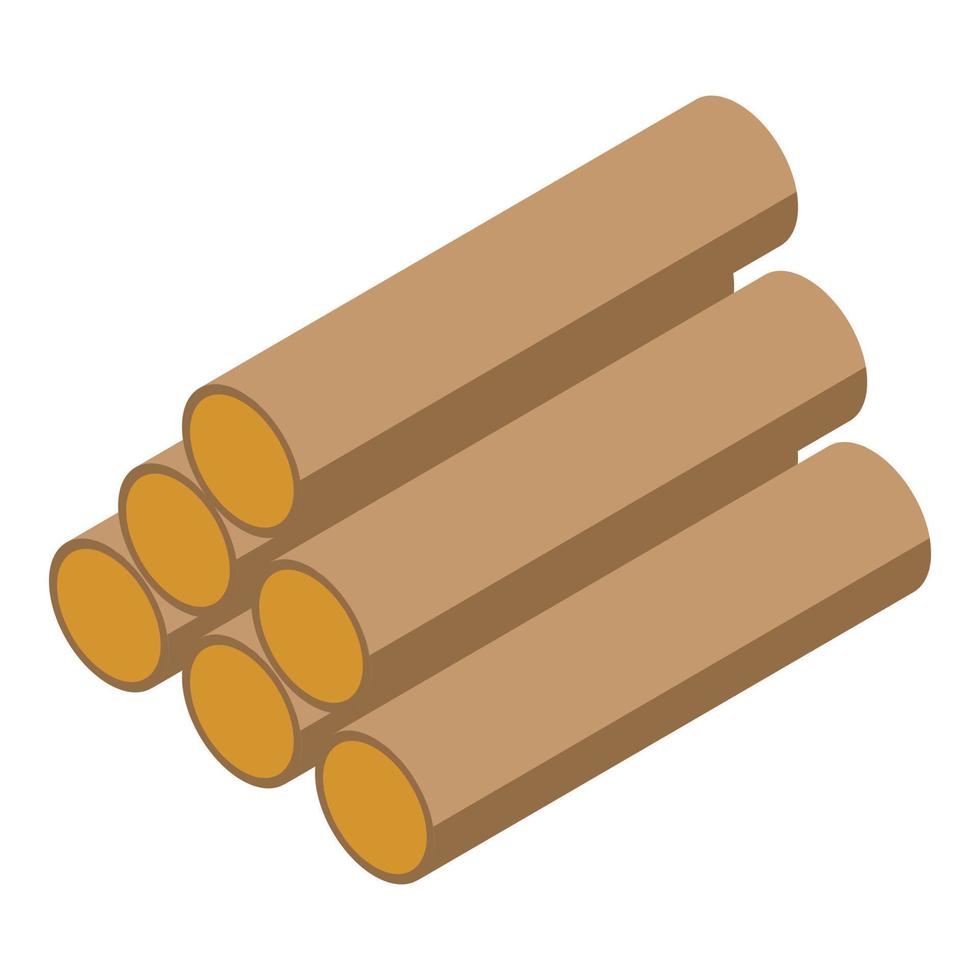 Cutted wood trees icon, isometric style vector