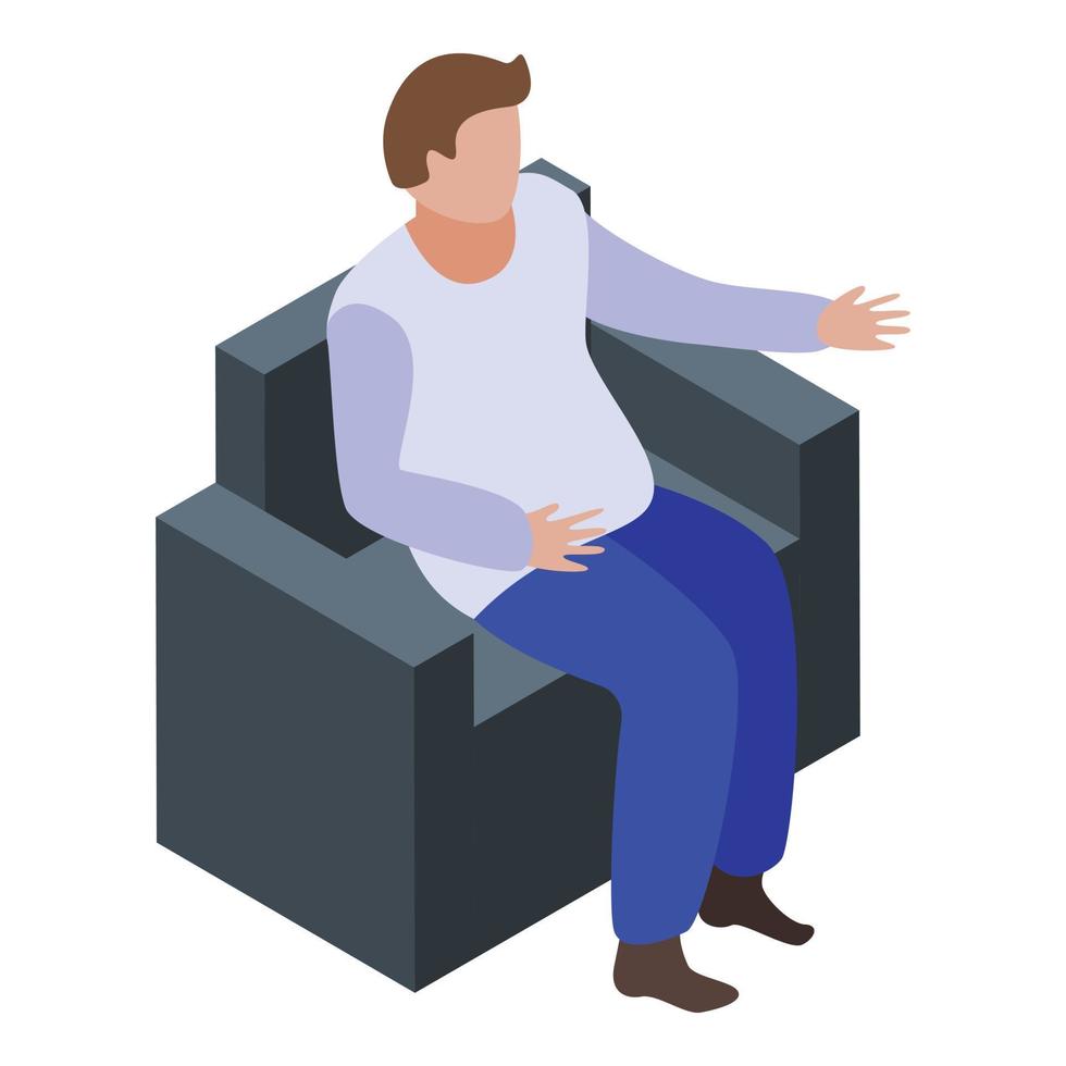 Tv presenter armchair icon, isometric style vector