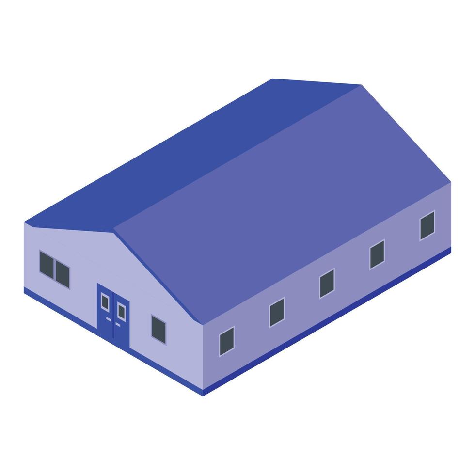 Fish farm building icon, isometric style vector