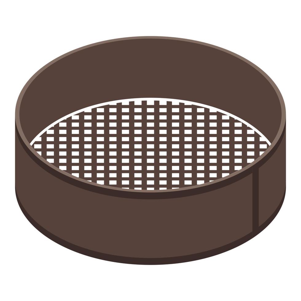 Sieve icon, isometric style vector