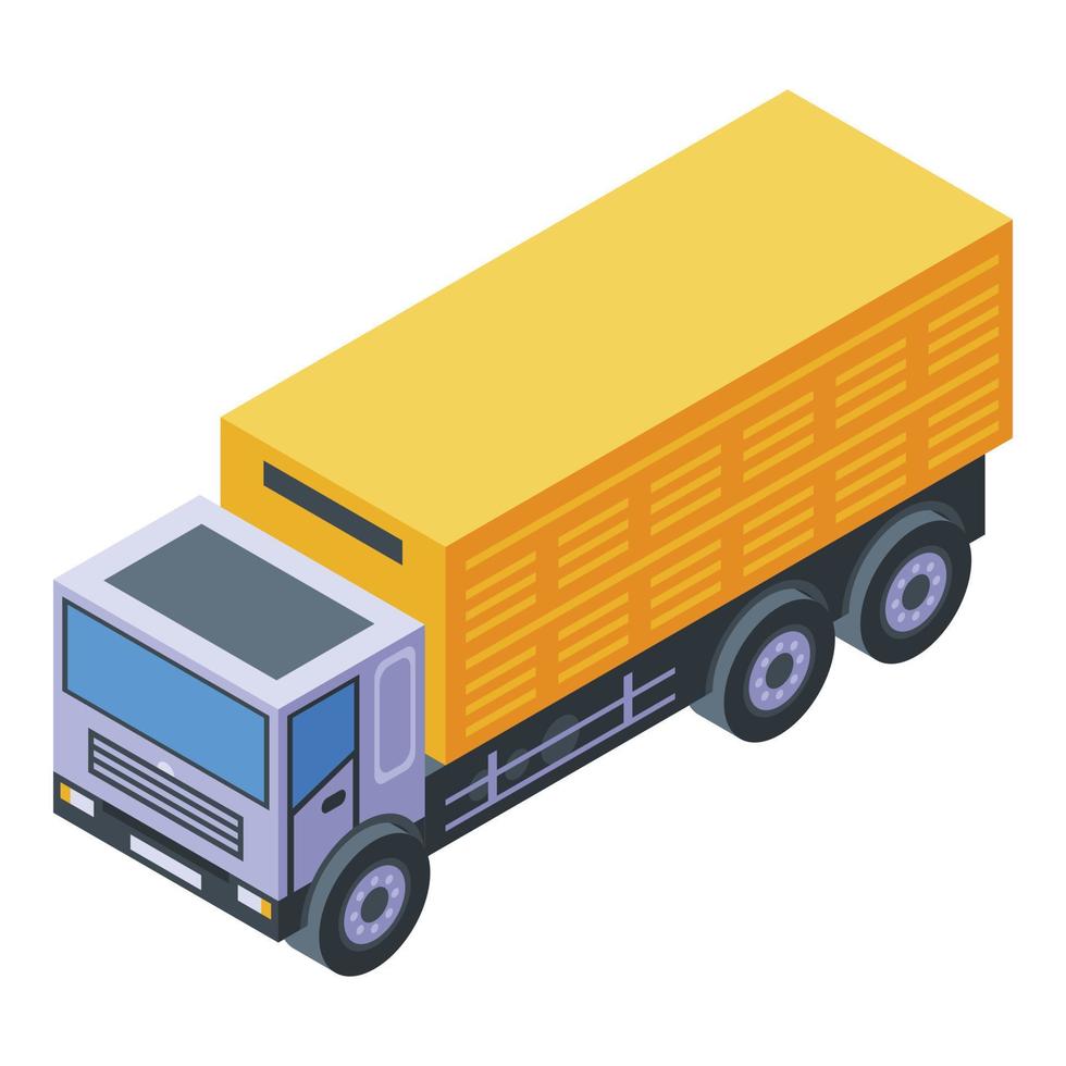 Farm tipper icon, isometric style vector