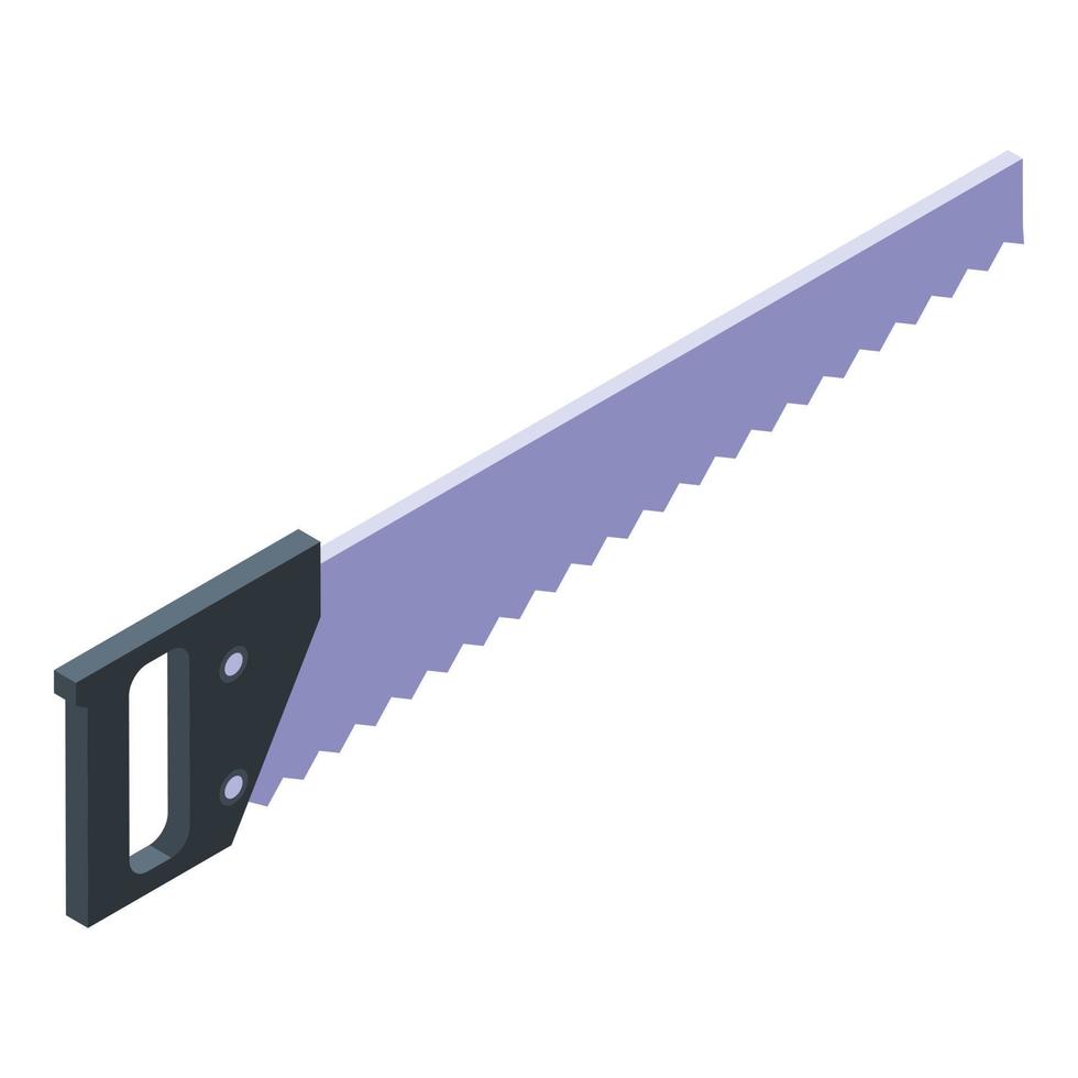 Hand saw icon, isometric style vector