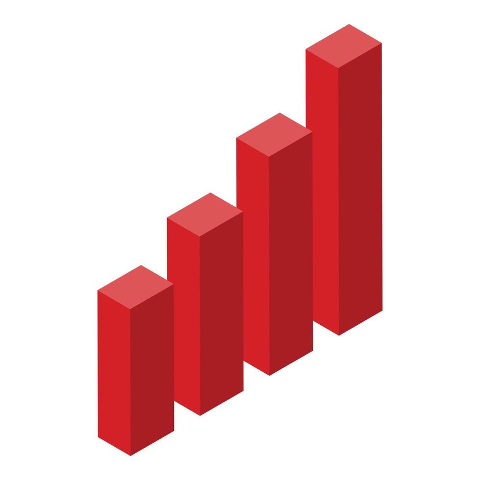 Graph bars icon, isometric style vector