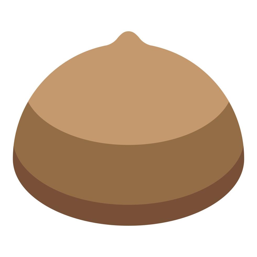 Organic half coconut icon, isometric style vector