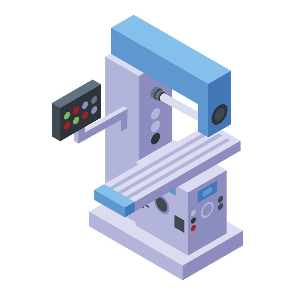 Laser milling machine icon, isometric style vector