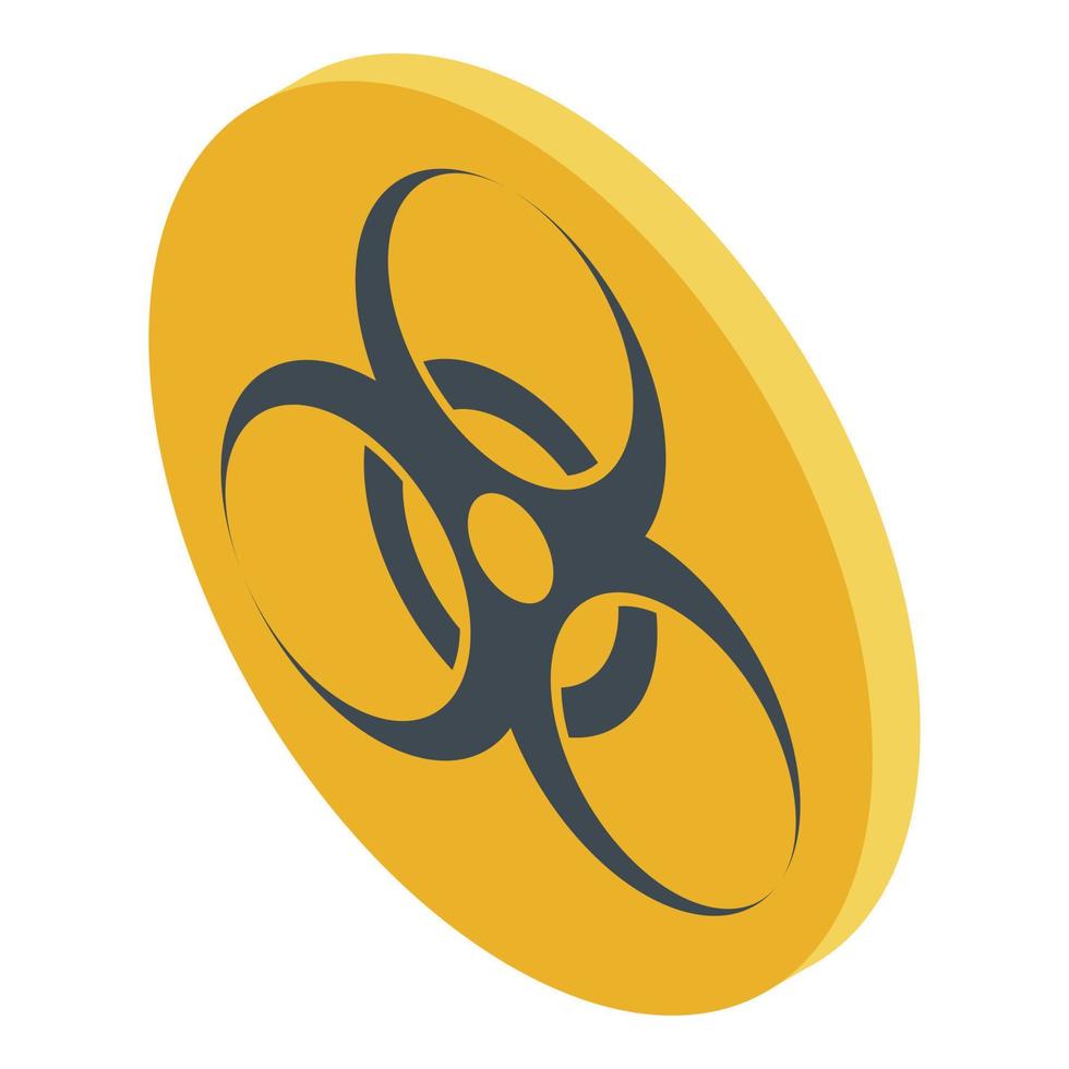 Biohazard circle sign icon, isometric style vector