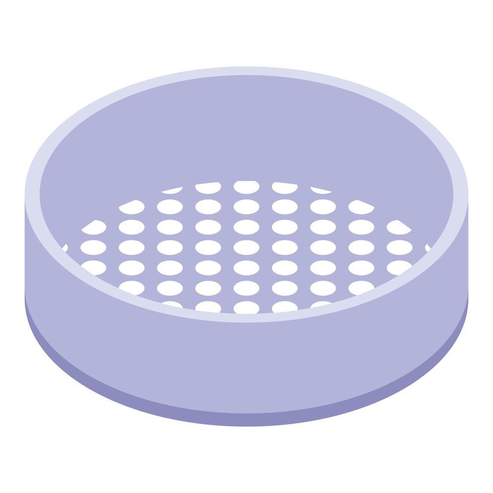 Sieve colander icon, isometric style vector