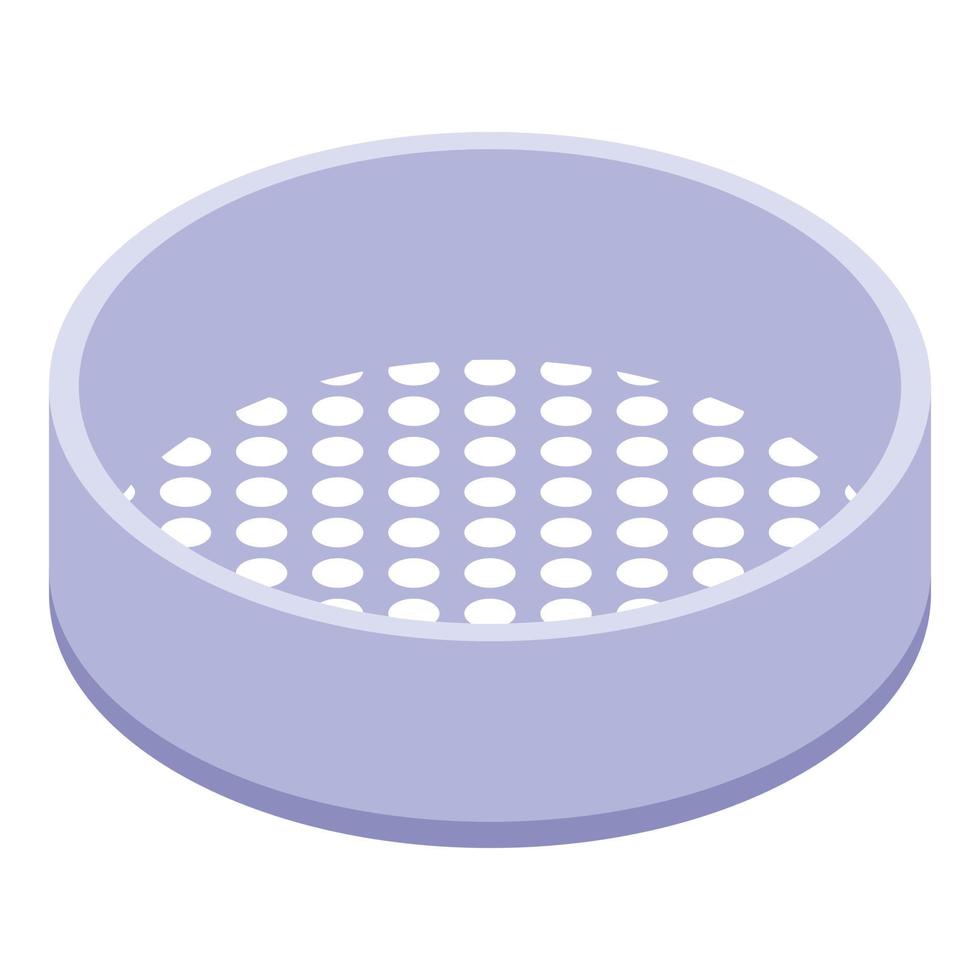 Sieve colander icon, isometric style vector