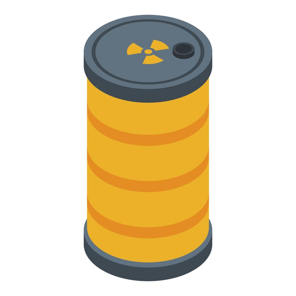 Biohazard barrel icon, isometric style vector