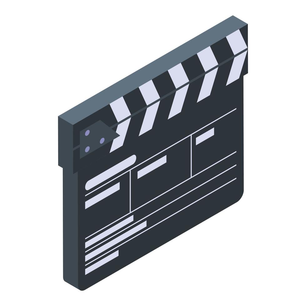 Production clapper icon, isometric style vector