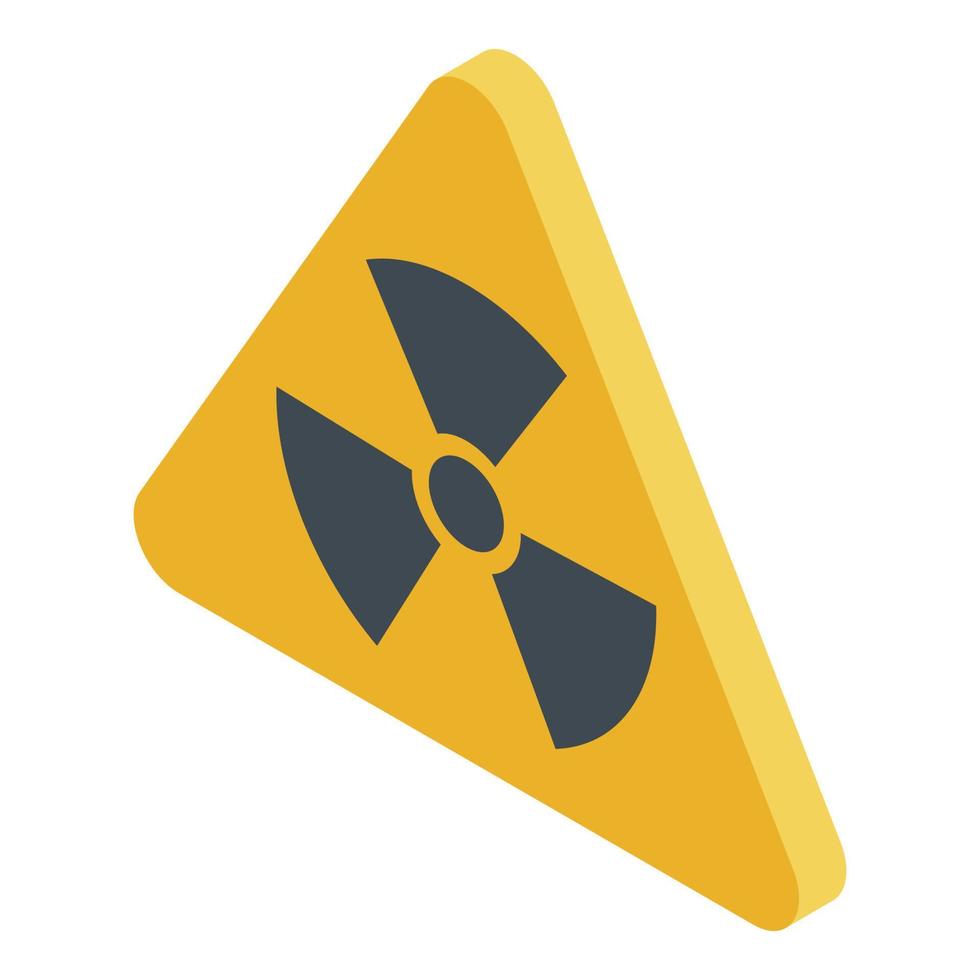 Radiation sign icon, isometric style vector