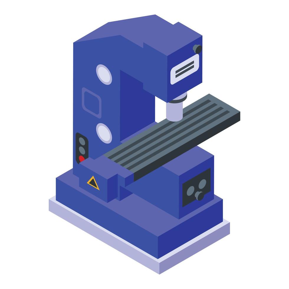 Cnc milling machine icon, isometric style vector