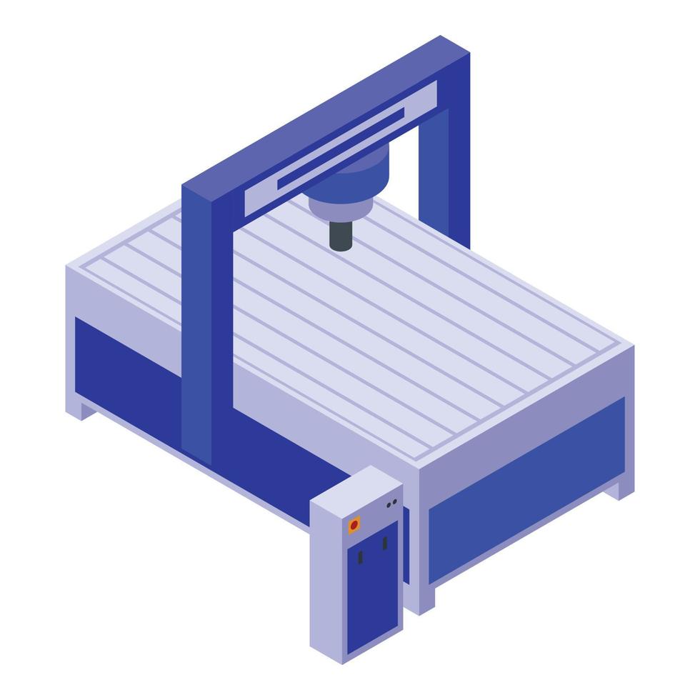 icono de la máquina de fresado, estilo isométrico vector