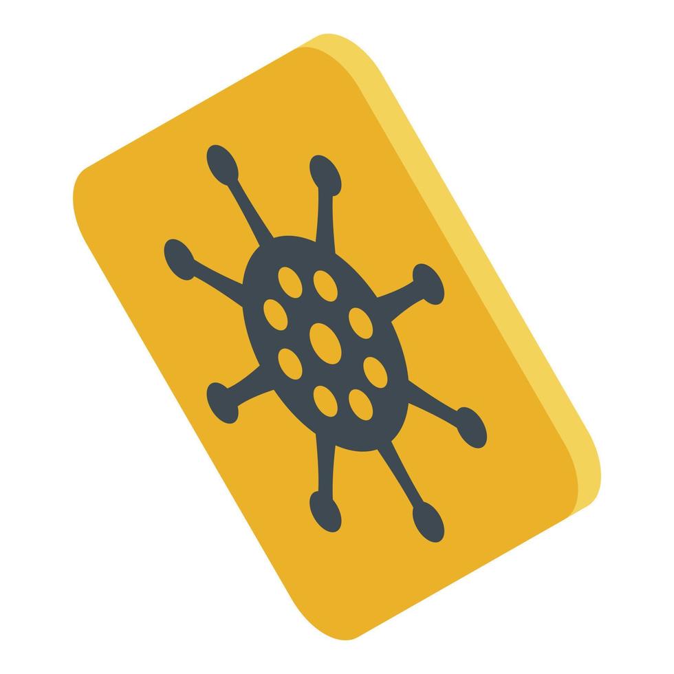 Virus sign icon, isometric style vector