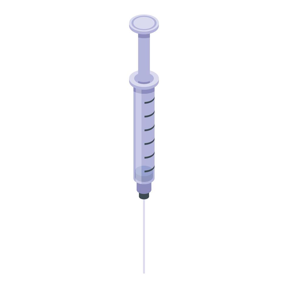 Medical syringe icon, isometric style vector