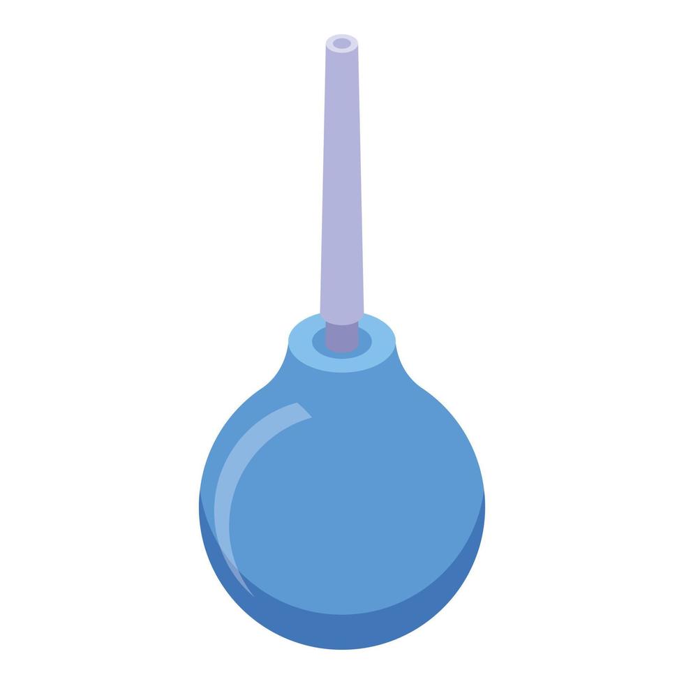 Medical hand pump icon, isometric style vector