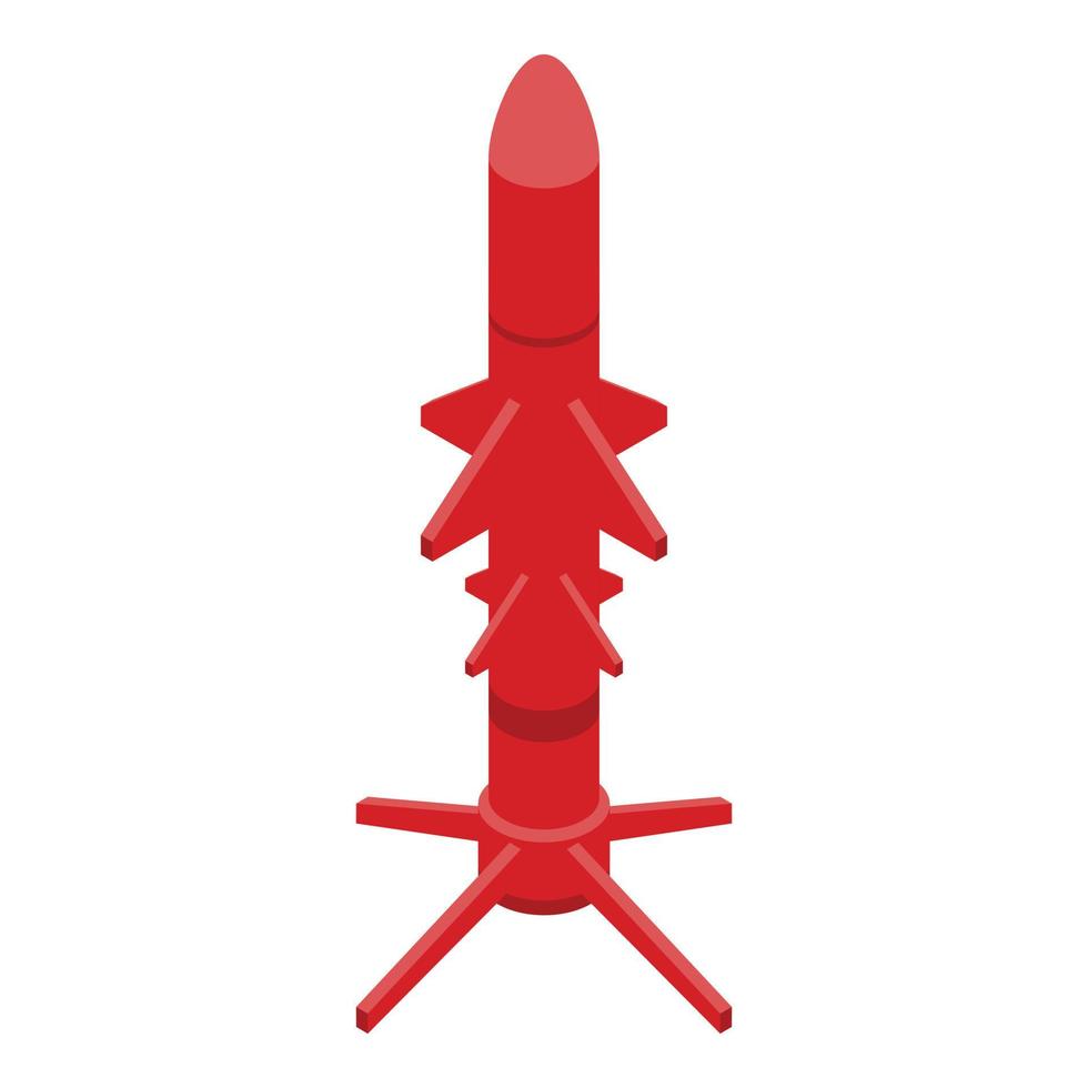 Danger missile icon, isometric style vector