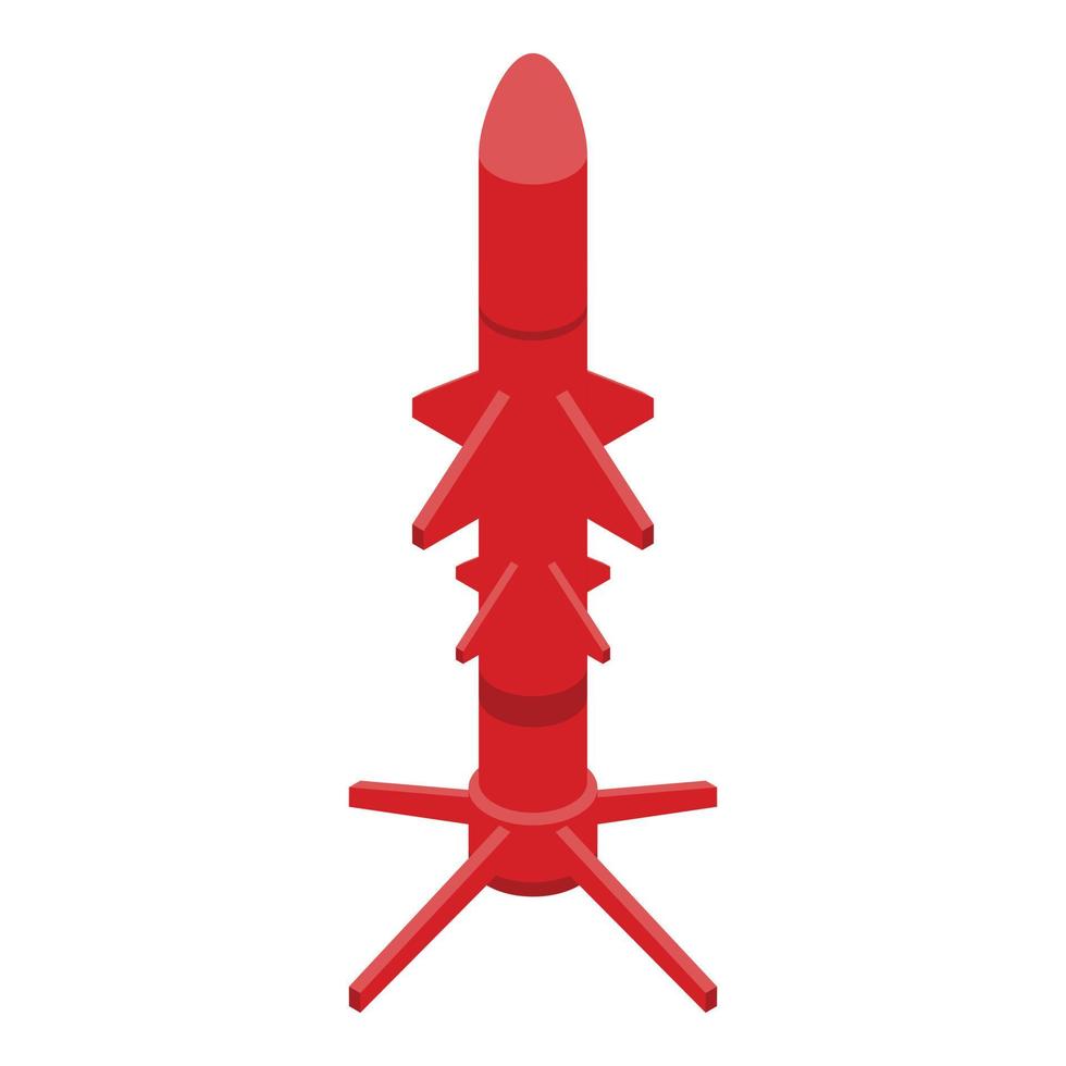 Danger missile icon, isometric style vector